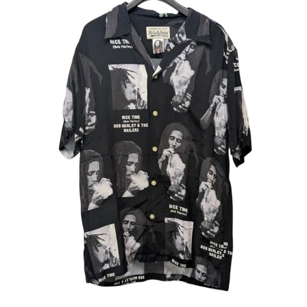 WACKO MARIA × BOB MARLE アロハシャツ　黒 XL WACKO MARIA×BOB MARLEY HAWAIIAN SHIRT TYPE-1 アロハシャツ