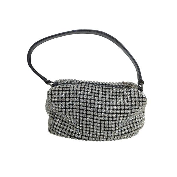 【極美品】アレキサンダーワン ラインストーン ハンドバッグ シルバー パーティー □極美品□ ALEXANDER WANG アレキサンダーワン レザー ラインストーン