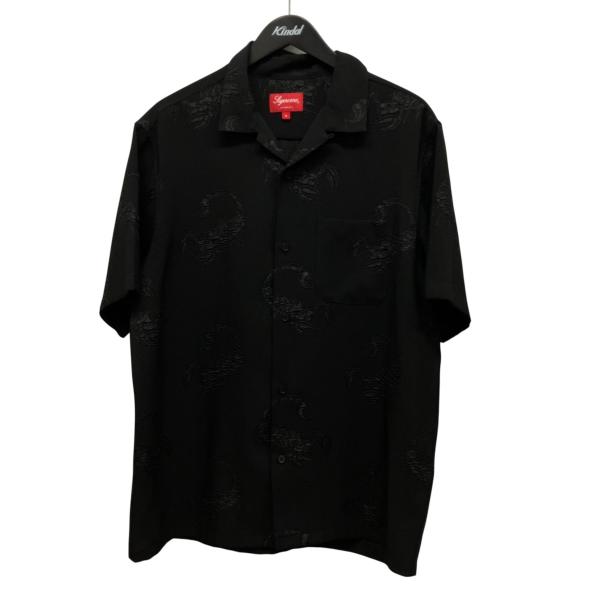 【希少品＊訳あり格安】Supreme 黒 ドラゴン刺繍 半袖シャツ L Supreme（シュプリーム） Supreme 21SS Scorpion Jacquard S S Shirt