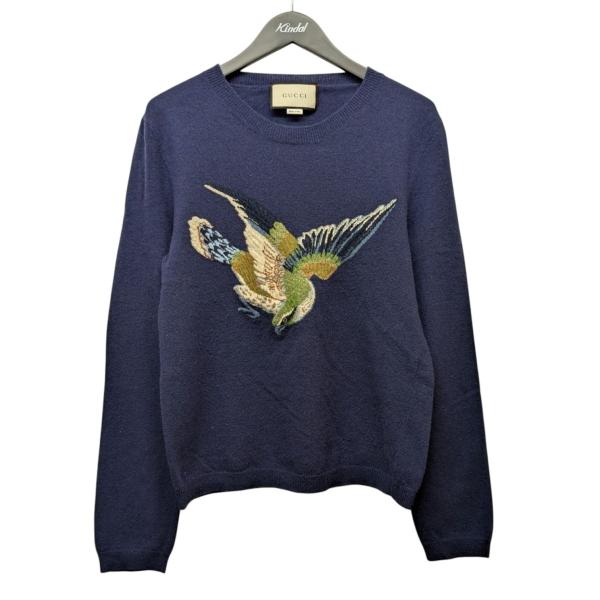 トップス Gucci wool LS knit blue flower butterfly GUCCI（グッチ） アニマルモチーフニット 429955 ネイビー サイズ：S