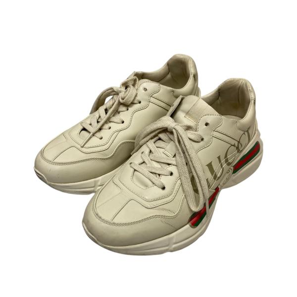 GUCCI（グッチ） 【値下げ】GUCCI ロゴスニーカー 528892 ベージュ