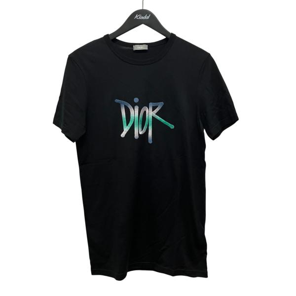 値下げ】DIOR×stussy 刺しゅうロゴTシャツ 033J600D0589 ブラック