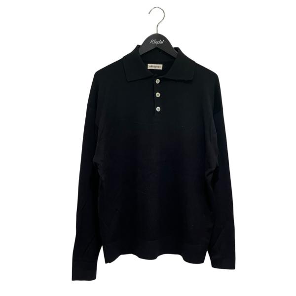 【値下げ】nakedgauge 80POLO SS 長袖シルク混ポロシャツ NG25S-KSW01 ブラック サイズ：1 (静岡パルコ店)