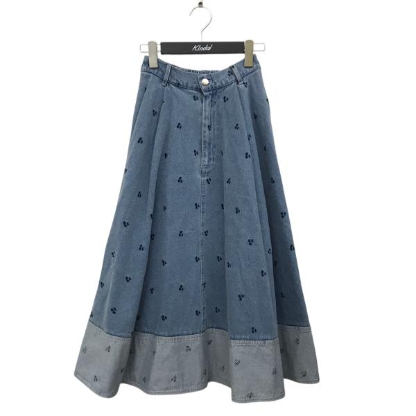 OBLI オブリ デニムフレアスカート インディゴ サイズ：0