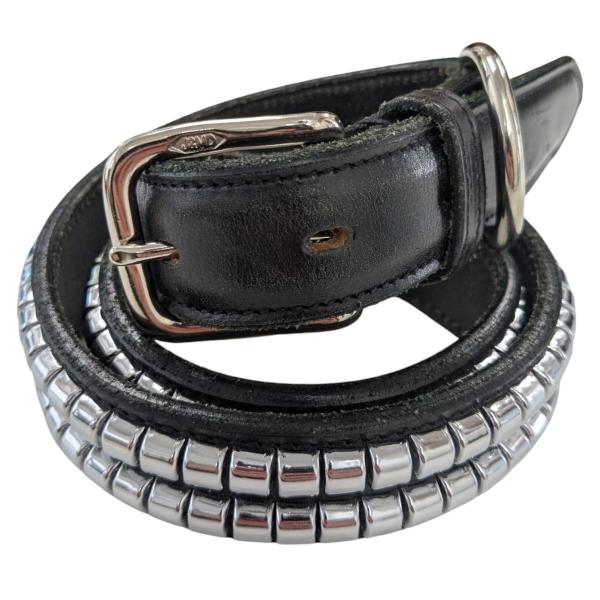 極美品 J&M Davidson スタッズ付き黒レザーベルト 32/80 J&M Davidson（J＆Mデヴィッドソン） 【値下げ】J＆M DAVIDSON