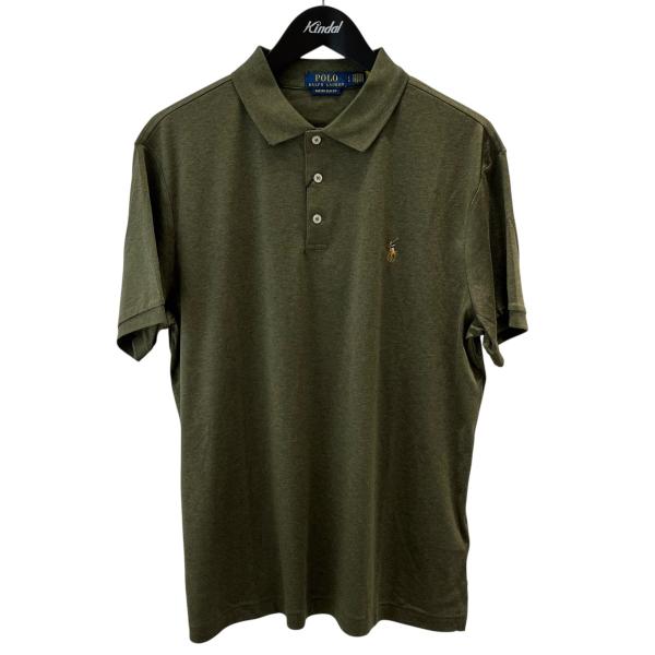 【新品】POLOラルフローレンポロシャツ半袖カットソーカーキグリーンL US:M POLO Ralph Lauren ポロ ラルフローレン ワンポイントロゴ刺繍