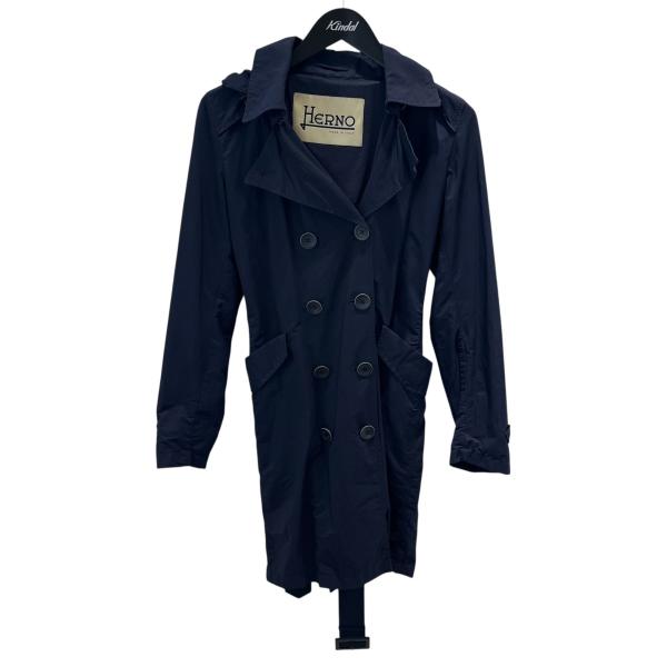 Herno へルノー ネイビー ナイロントレンチコート L 〜 LL 50 HERNO ヘルノ トレンチコート 25706-24793-5 ネイビー サイズ：40