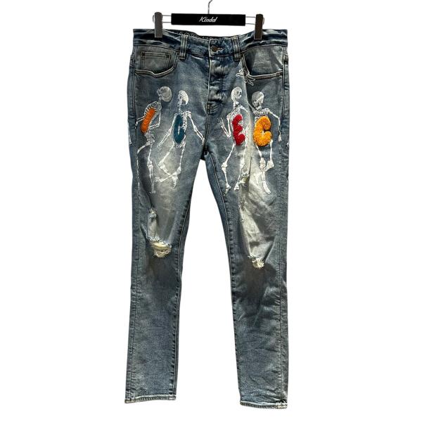 ICECREAM キャラクター刺繍デニムパンツ 32 ICECREAM（アイスクリーム） Ice Cream THE DEAD DANCE JEANS デニム