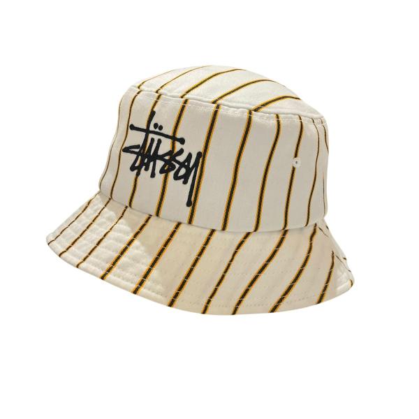 STUSSY（ステューシー） ストライプ バケットハット ホワイト サイズ