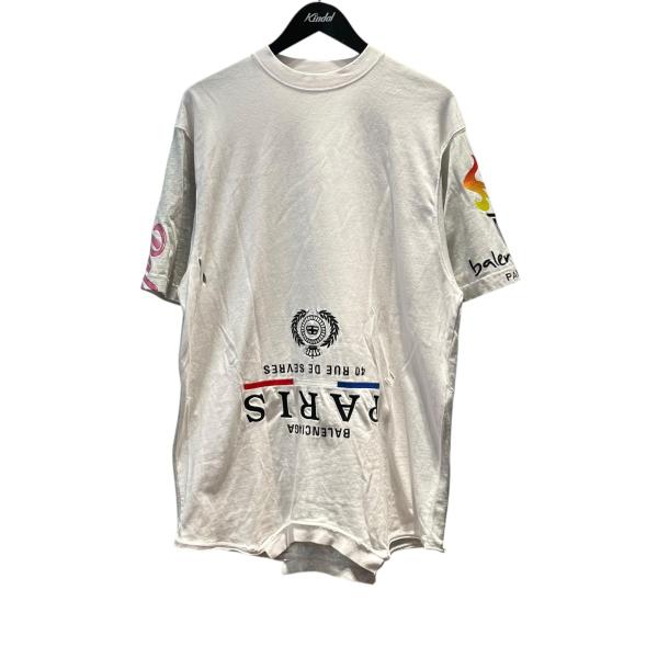 balenciaga ダメージ加工 Tシャツ グレー　3サイズ　xxl BALENCIAGA（バレンシアガ） ダメージ加工 UPSIDE DOWN Tシャツ 698811
