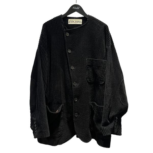 INSCRIRE - INSCRIRE アンスクリア カジュアルジャケット S 黒 【古着】【中古】【送料無料】 INSCRIRE（アンスクリア） INSCRIRE Corduroy Collarless Jacket