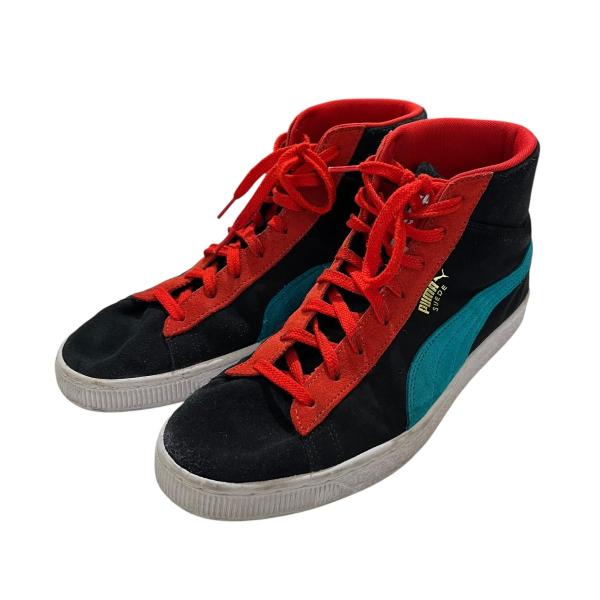 プーマ PUMA SUEDE MID XXI ハイカットスニーカー 380205-10 ブラック×ブルー サイズ：27cm
