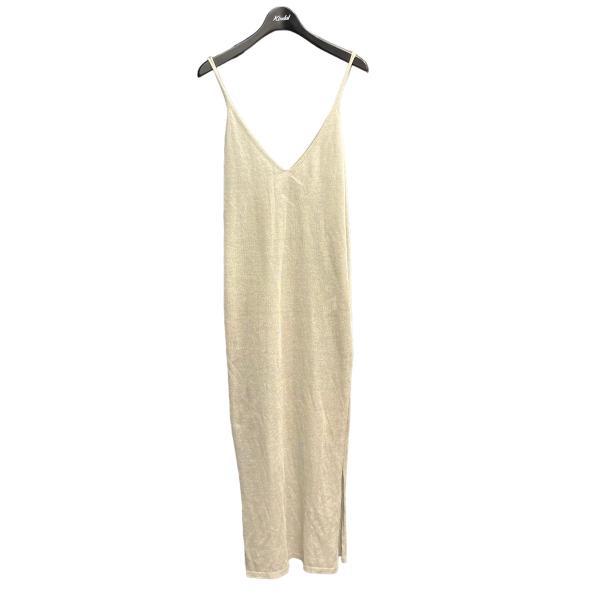 タン TAN ラメニットスリットキャミワンピース TN18SS036 ベージュ 