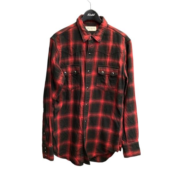 SAINT LAURENT 半袖チェックシャツ 90s イヴ・サンローラン YvesSaintLaurent コットンリネン