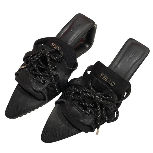 イエロ YELLO TANK DEFORMED WEDGESANDALS サンダル ブラック イエロ YELLO TANK DEFORMED WEDGESANDALS サンダル ブラック