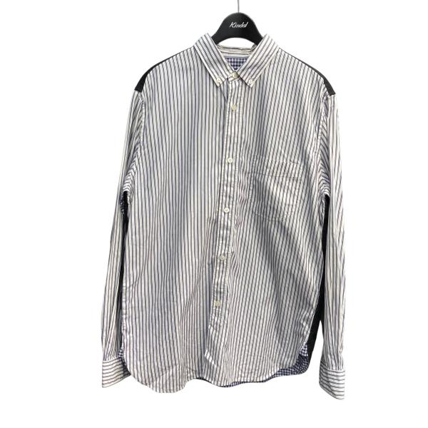 JUNYA WATANABE ブラックストライプシャツ XS JUNYA WATANABE 【値下げ】JUNYA MAN AD2023 ストライプ切替シャツ WL