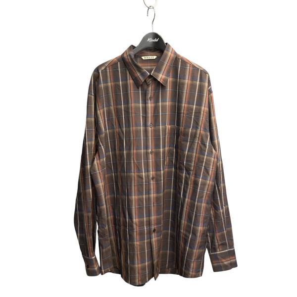 AURALEE オーラリー 24SS SUPER LIGHT WOOL CHECK SHIRT