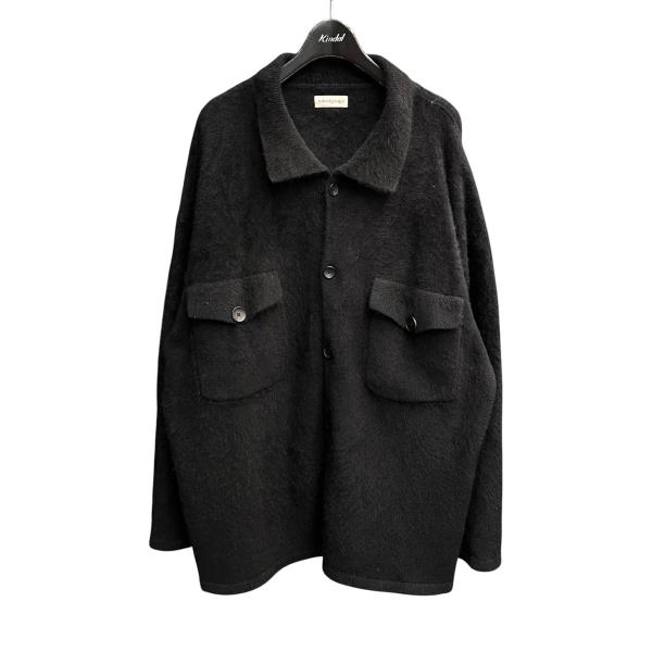 【値下げ】nakedgauge 24AW フォックスヤーン ニット オーバーシャツ ジャケット シャツジャケット NG24W-04SW01C ブラック