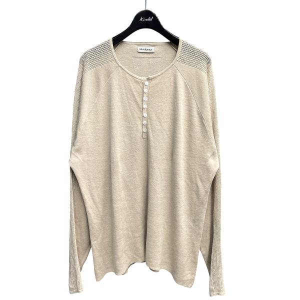 【値下げ】nakedgauge GLEANER SHIRT ヘンリーネックカットソー N0029 ベージュ サイズ：2 (栄サウスピークス店)