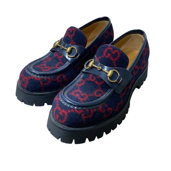 GUCCI 【値下げ】GUCCI GGホースビットローファー 598312
