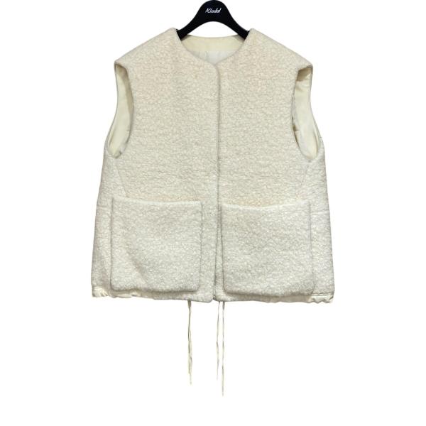 DRAWER（ドゥロワー） ウールアルパカボアジレ 6522-234-0740 ホワイト