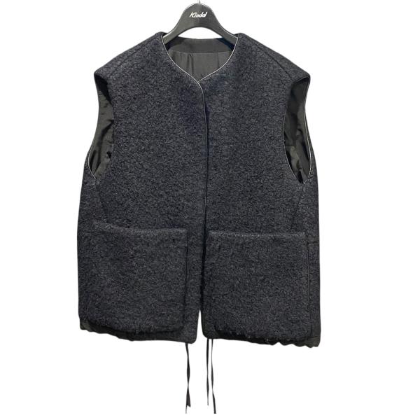 DRAWER（ドゥロワー） ウールアルパカボアジレ 6522-234-0740 ブラック