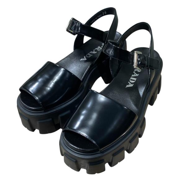 PRADA（プラダ） モノリスサンダル ブラック サイズ：35