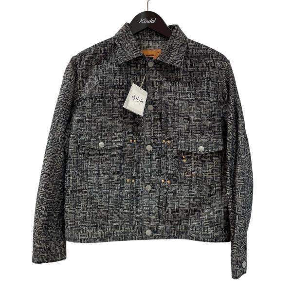 LE DENIM ブルーデニムジャケット Fサイズ 45R（フォーティファイブアール） 【値下げ】45R 算崩しジャカード