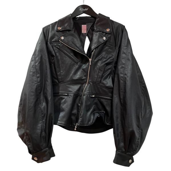 値下げ】FETICO FAUX-LEATHER SATIN BIKER JACKET ラーダース
