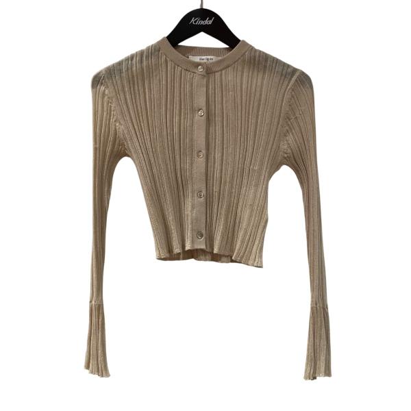 Her lip to ハーリップトゥ Random Ribbed Knit Cardigan リブニットカーディガン 1232202087 ベージュ M Her lip to - Her lip to ハーリップトゥ Random Ribbed Knit Cardigan