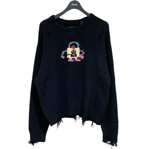 ボルトルーム VAULTROOM LOGO DAMAGED SWEATER ブラック サイズ