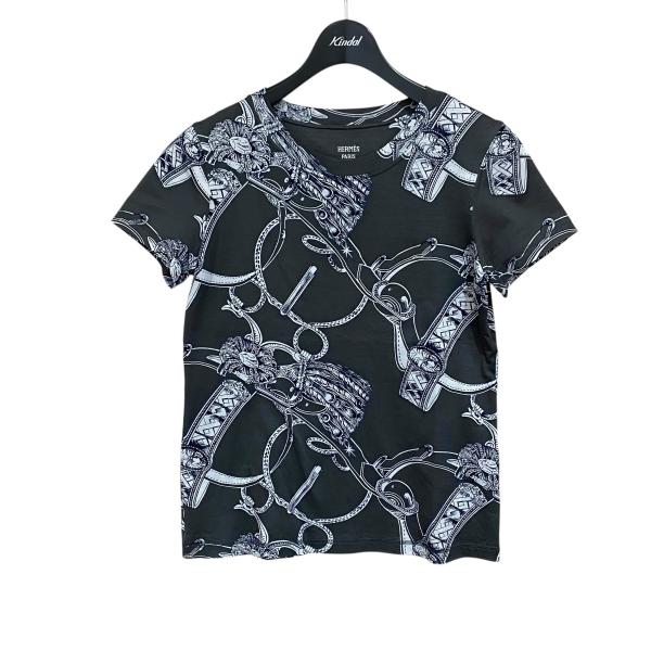 HERMES（エルメス） 総柄Tシャツ グレー サイズ：38 : カインドオル