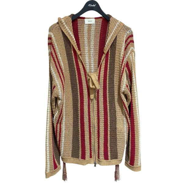 コーイ KOOI STRIPE MESH KNIT HOODIE 25KO-SS07 ベージュ サイズ：2 