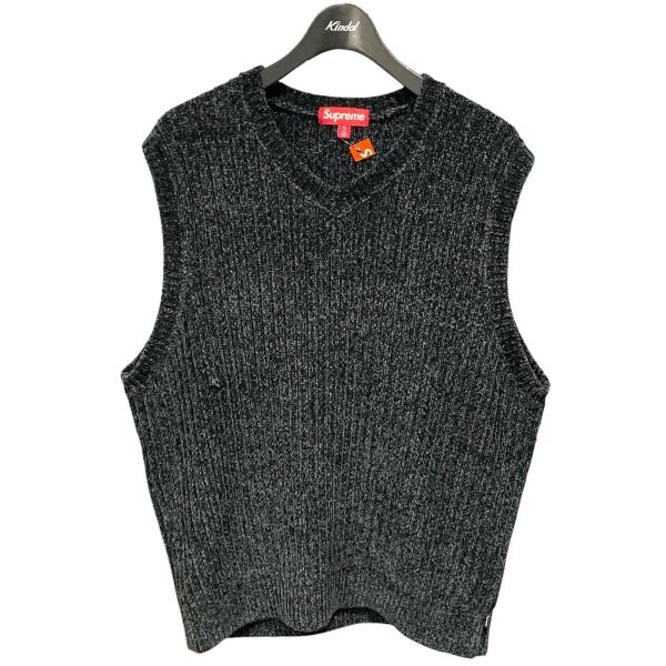 Supreme ブラック ベスト Sサイズ Supreme（シュプリーム） ロゴ刺繍ベスト ブラック サイズ：XL