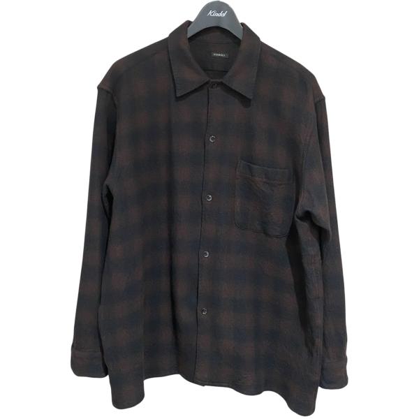 COMOLI ウールカシミヤチェックオープンカラーシャツ 3 COMOLI（コモリ） カシミヤ混 ウールチェック オープンカラーシャツ