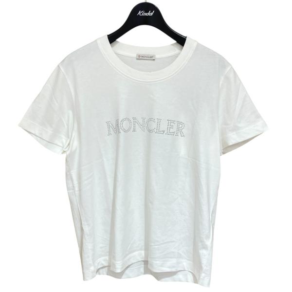 MONCLER ラインストーン ロゴ Tシャツ ホワイト S MONCLER（モンクレール） ラインストーンロゴTシャツ I20938C00014