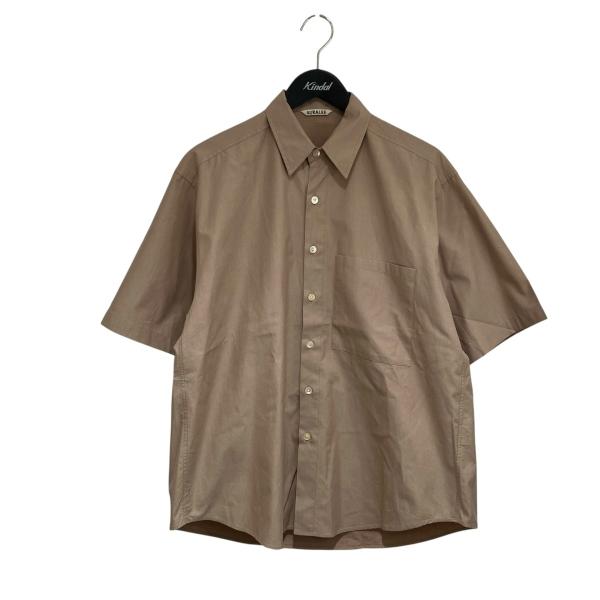 【美品・23ss】オーラリー/AURALEE バンドカラー 半袖シャツ　グリーン AURALEE - 【美品・23ss】オーラリー/AURALEE バンドカラー 半袖シャツ