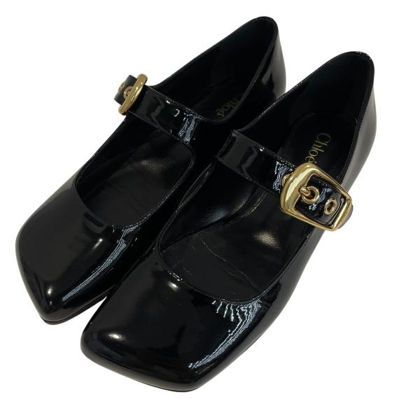 Chloe クロエ POLLY パテント バレエシューズ CHC24W07BOR001 ブラック