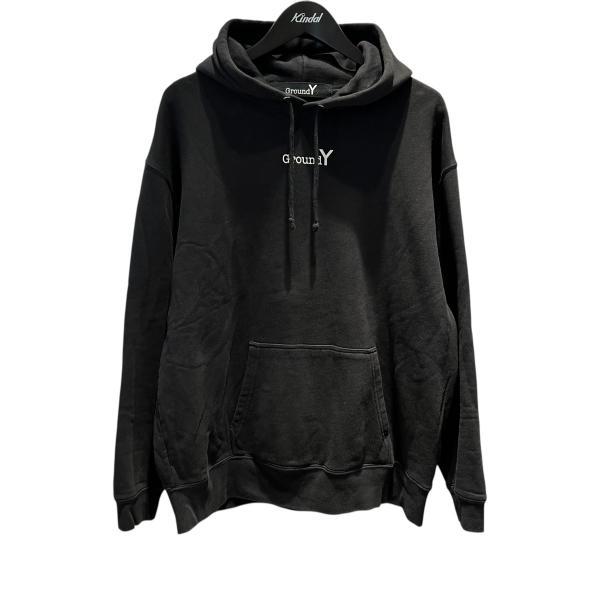【極美品】グラウンドワイ ヴィンテージフラノダブルパーカー Lサイズ 黒 完売品 Ground Y グラウンドワイ プルオーバーパーカー GR-T77-080 ブラック