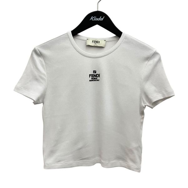 FENDI（フェンディ） クロップドリブTシャツ FS8110 ANQM ホワイト