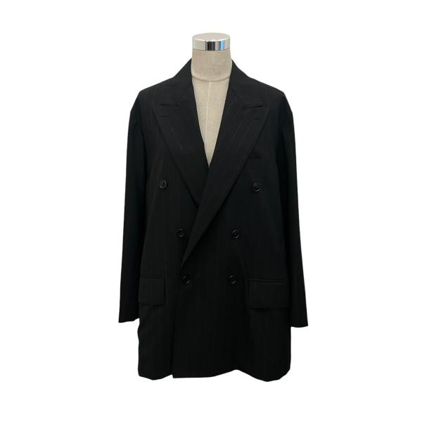 クチュール・ド・アダム COUTURE D’ADAM ピンストライプダブルジャケット 26SS-012 ブラック サイズ：38
