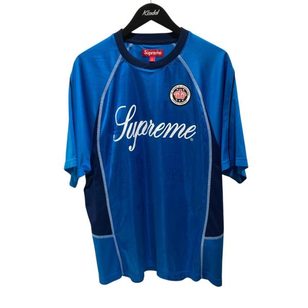 【値下げ】Supreme 24SS Jacquard Soccer Jersey 半袖Tシャツ ブルー サイズ：M (イオンモール橿原店)