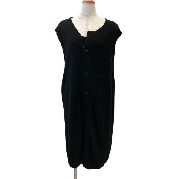 グラウンドワイ GROUND Y COTTON LINEN 30 2 LONG VEST WITH UNEVEN NECKLINE ロングベスト GI