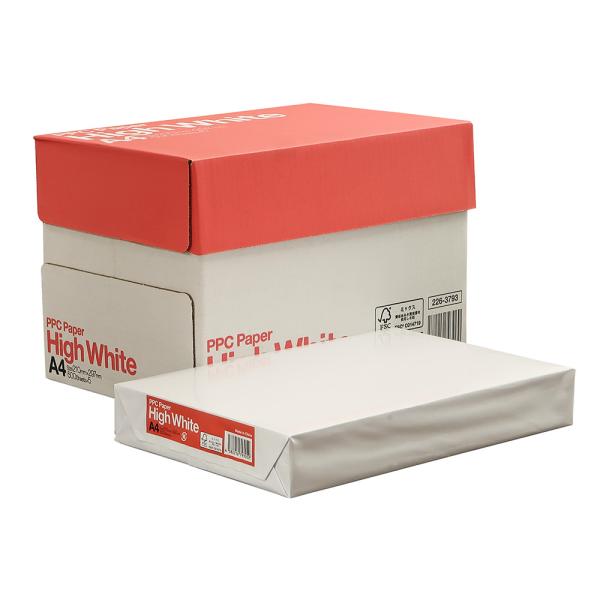 （法人限定）（送料無料）PPC Paper HighWhite（ハイホワイト）68g/m2 白色度93％ FSC認証 A4 500枚×5冊 2,500枚