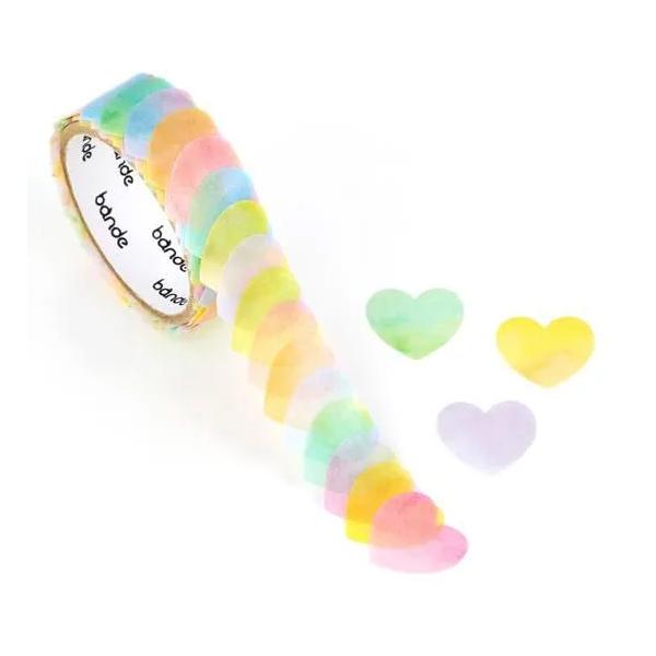 シアワセいっぱい、ほんわか水彩パステルカラーのハートステッカー。にじんだ水彩タッチと、ほんのり透け感のあるマスキングテープ素材でやさしいカラーリングのデコレーションに。シンプルなのでいろいろなシールやマスキングテープとも合わせやすい♪■商品...