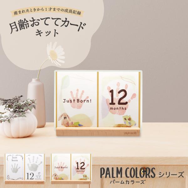 シヤチハタ 手形スタンプパッド PALM COLORS シリーズ 月齢おててカードキット