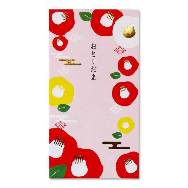 今村紙工 札用 ぽち袋 おとしだま椿 2枚入り 90×170mm