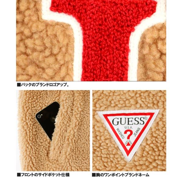 GUESS（ゲス） 爆買 ボア ジャケット メンズ バック ロゴ サガラ刺繍