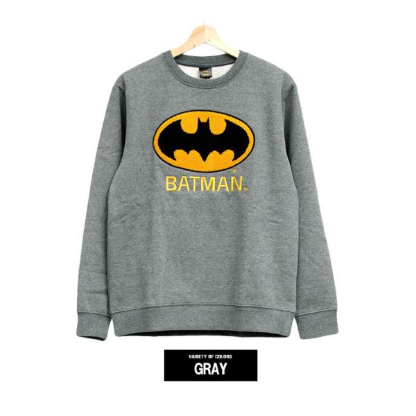 バットマン BAT MAN スウェット メンズ ロゴ プリント 裏起毛 クルー