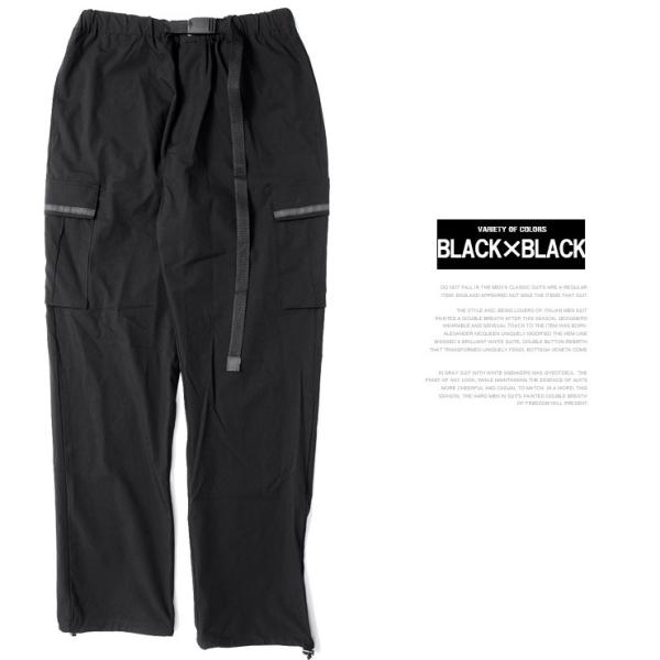 カーゴパンツ メンズ ナイロン ストレッチ リフレクターテープ ベルト